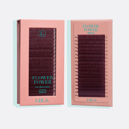 Flower Power True Matte Lashes 0.03mm - Merlot Brown Individual Lash Extensions